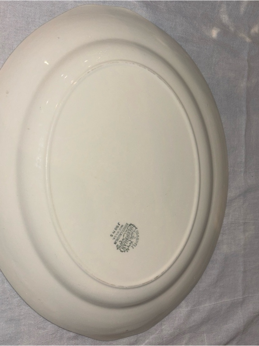 Vintage Georgian Homer Laughlin Eggshell Platter 13.5” Flowers J50N5 USA - Picture 6 of 6